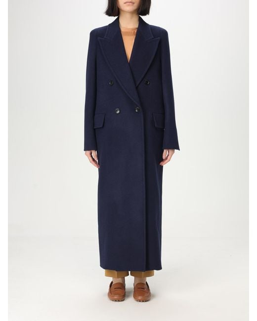 Max Mara Blue Studio Doublebreasted Maxi Coat