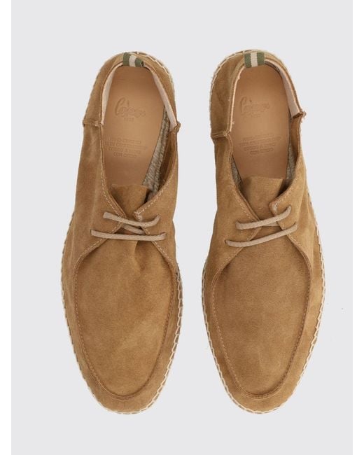 Castaner Brown Ned Two-Tone Suede Cowhide Lace-Up Espadrilles for men
