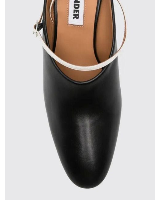 Jil Sander Black Leather Slingback Pumps