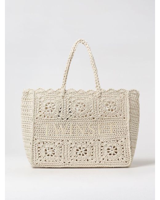 Borsa Bohémien di Twinset in Natural
