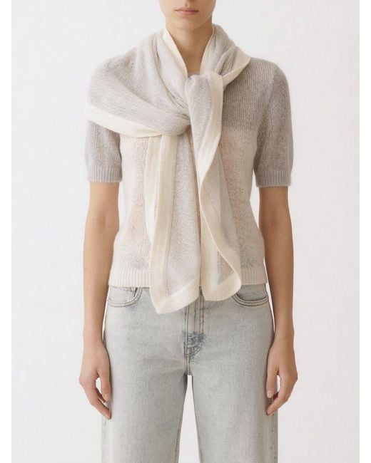 Fabiana Filippi White Merino Wool Scarf