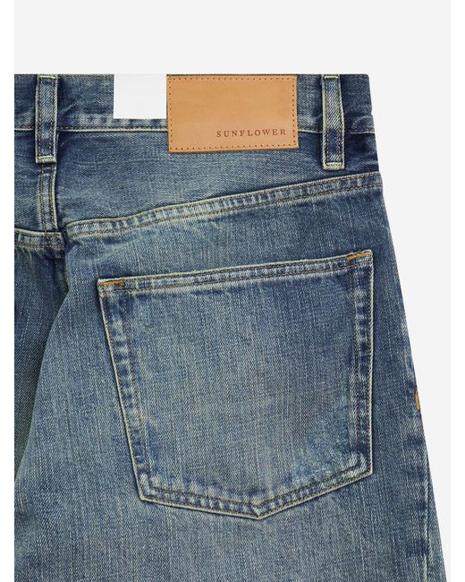 sunflower Blue Wide Leg Denim Jeans for men