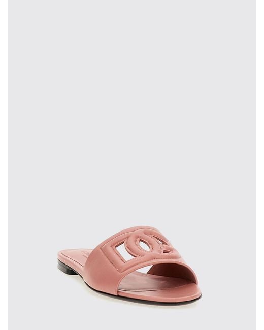 Dolce & Gabbana Pink Dolce &Amp Gabbana Dg Leather Sandals