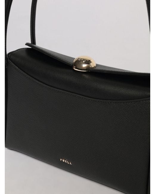 Furla Black Nicole Grained Leather Bag