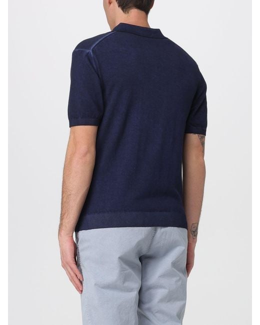 Polo De Punto De Algodón Blauer de hombre de color Blue