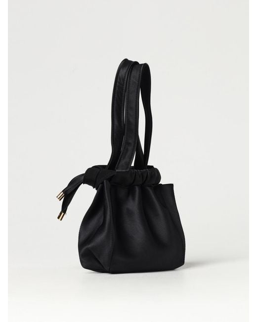 Patou Black Satin Bucket Bag