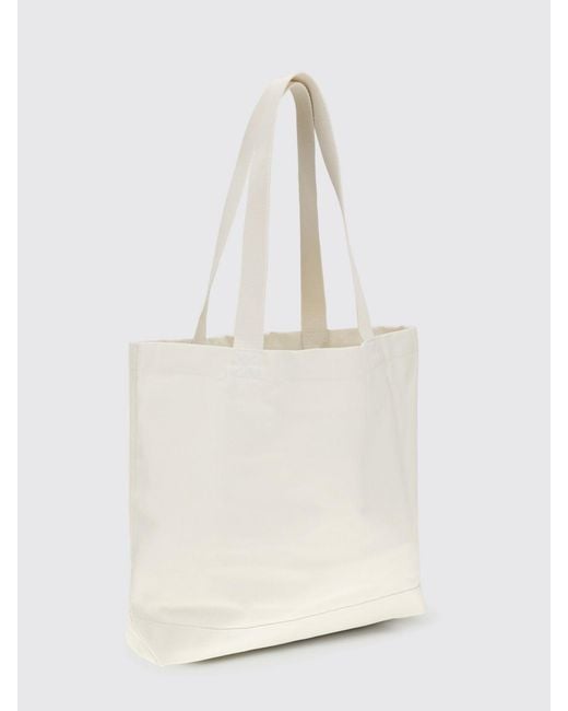 Maison Kitsuné White Maison KitsunÉ Printed Cotton Tote Bag for men