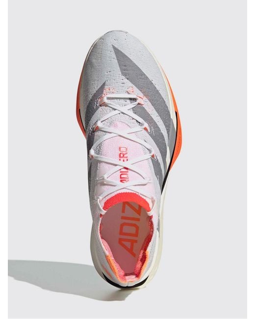 Adidas Originals White Adizero Prime X3 Strung Mesh Sneakers for men