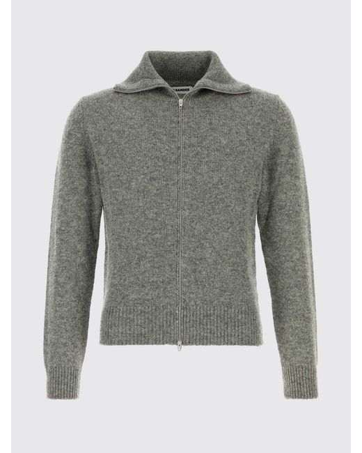 Jil Sander Gray Wool Blend Cardigan for men