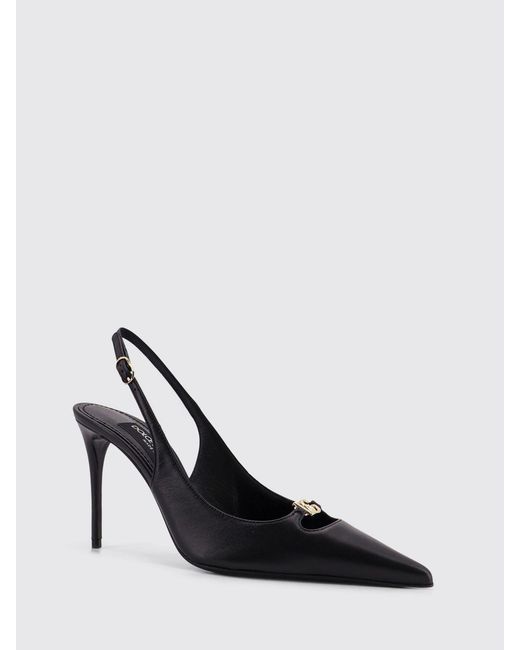 Dolce & Gabbana Black Dolce &Amp Gabbana Leather Slingback Pumps
