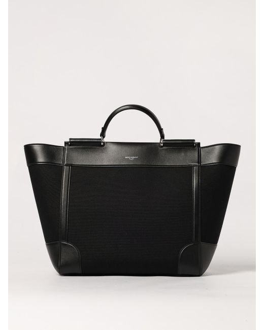 Dolce & Gabbana Black Leather-Trimmed Tote Bag for men