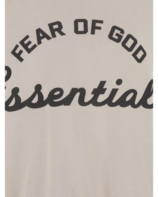Fear Of God Gray Crewneck Cotton Jumper With Contrast Logo for men