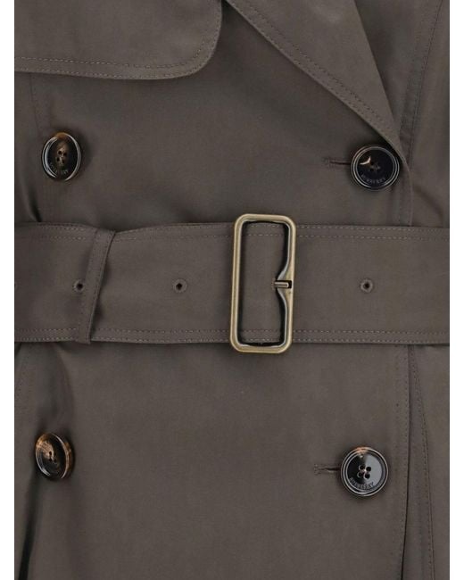 Burberry Brown Double-Breasted Long Trench Coat