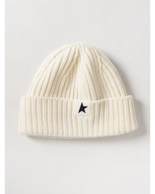 Golden Goose Deluxe Brand Natural Ribbed Wool Hat for men