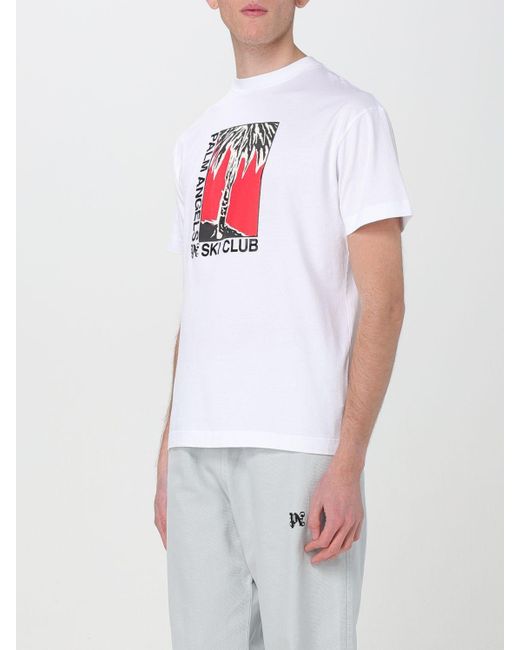T-shirt con stampa Ski Club di Palm Angels in White da Uomo