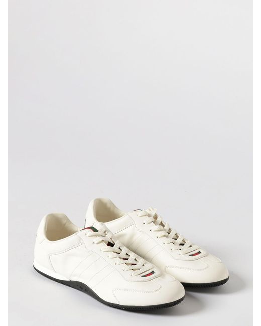 Gucci White Shift Leather Sneakers for men