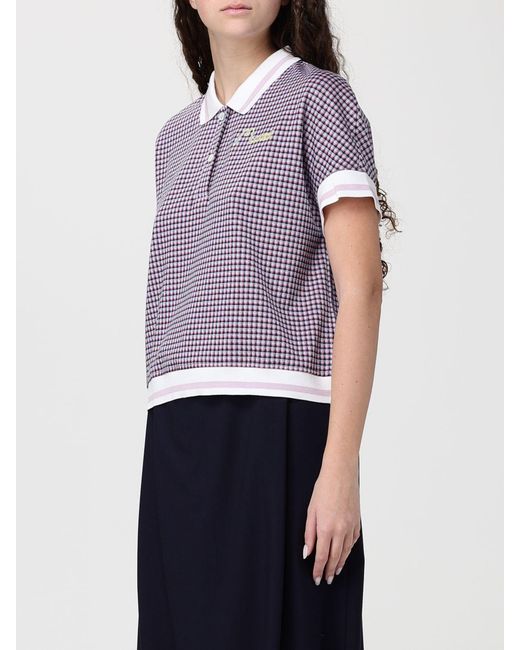 Marni Purple Vichy Cotton Polo Shirt