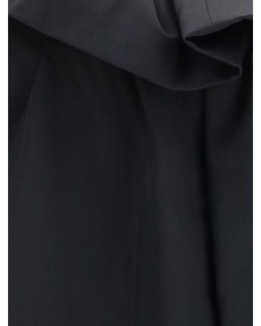 Khaite Blue Straight Merino Wool Trousers With Ruched Waist And Back Closure