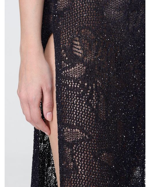 Fabiana Filippi Black Openwork Knit Dress