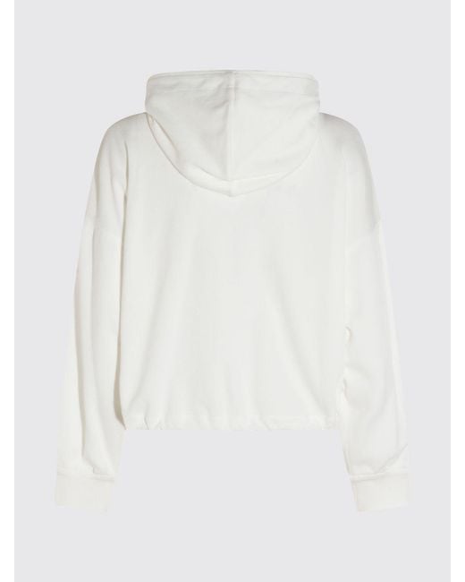 Brunello Cucinelli White Cotton Hoodie With Logo