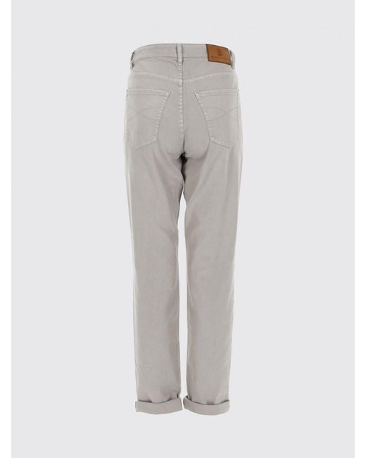 Brunello Cucinelli Gray Straight Stretch Denim Jeans for men