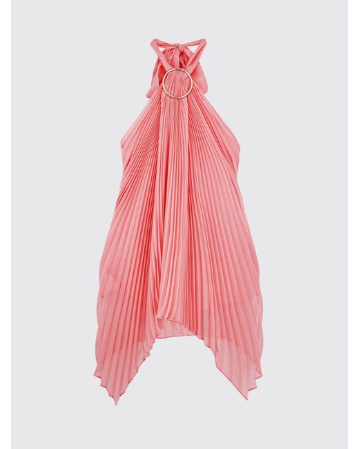Max Mara Red Valzer Pleated Polyester Top