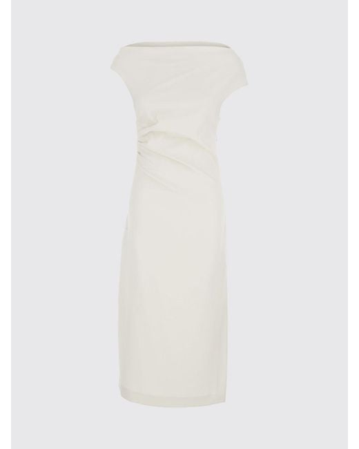 P.A.R.O.S.H. White Sheath Midi Dress P.A.R.O..H