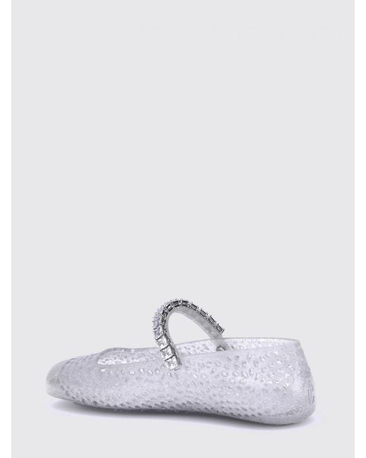 Jimmy Choo White The Jelly Mary Jane Ballet Flats