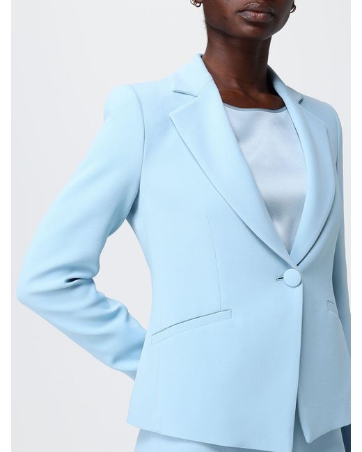 Emporio Armani Blue Single Breasted Viscose Blend Blazer
