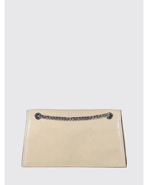 Tory Burch Natural Kira Turnlock Glossy Leather Bag