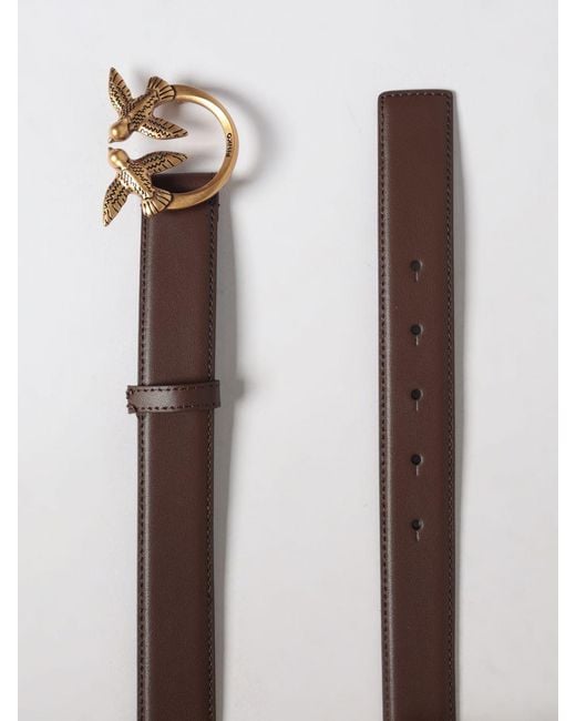 Pinko Brown Love Berry Leather Belt