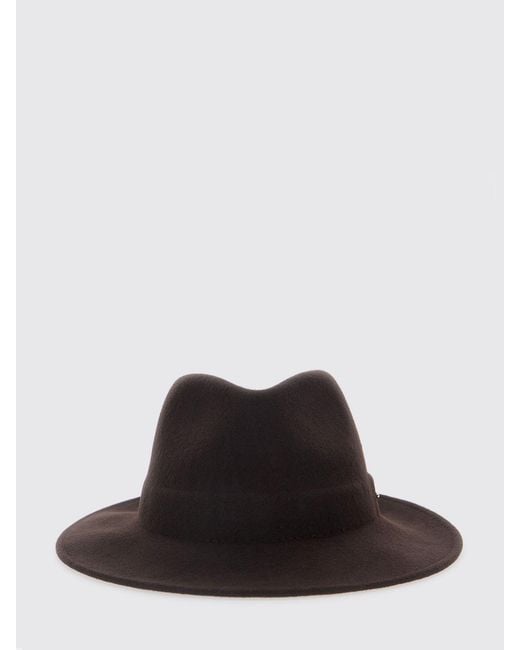 Twinset White Wide-Brimmed Wool Felt Hat With Metal Logo