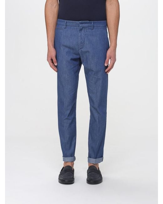 Dondup Blue Cotton Chino Trousers for men