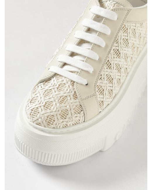 Casadei White Nexus Wedge Sneakers