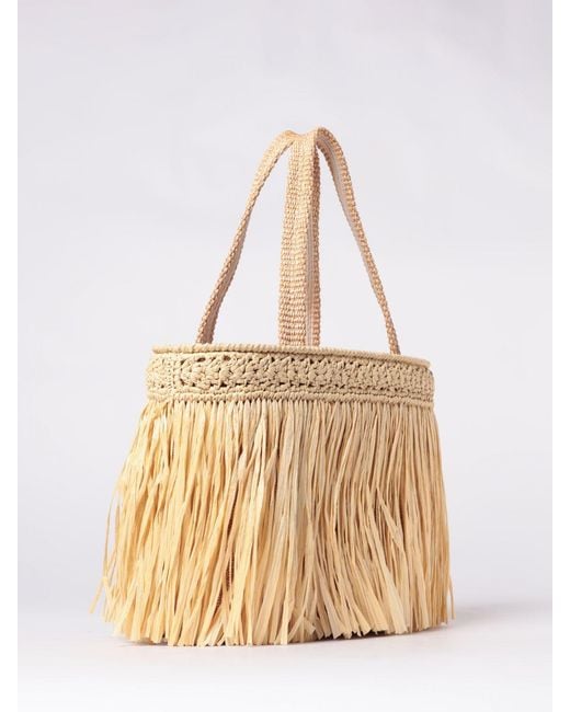 Jimmy Choo Natural Beach Tote Raffia Bag With Fringes