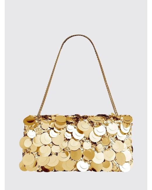 Rabanne Metallic Sparkle Baguette Sequin Embroidered Fabric Bag