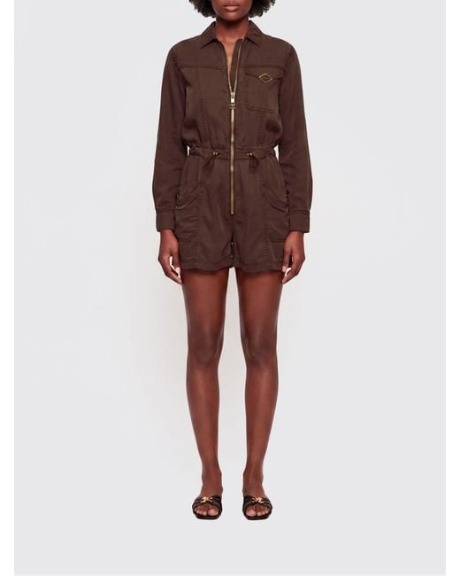 Elisabetta Franchi Brown Lyocell Jumpsuit