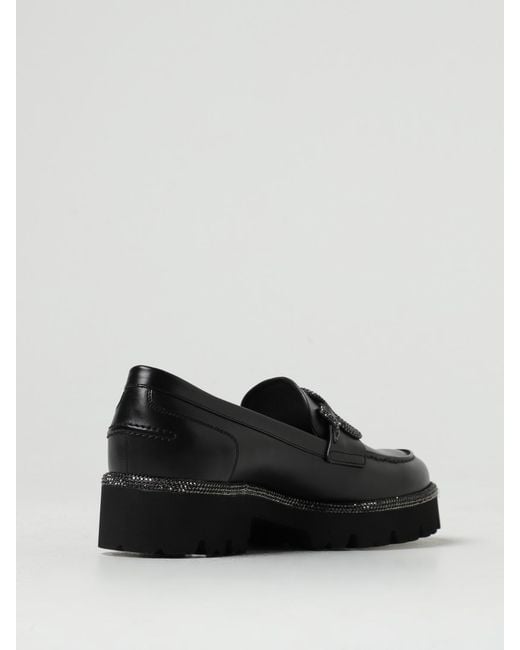 Rene Caovilla Black René Caovilla Morgana Leather Mocassins With Application