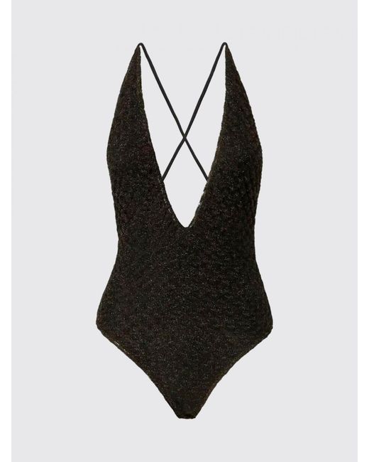 Missoni Black Viscose One-Piece Swimsuit