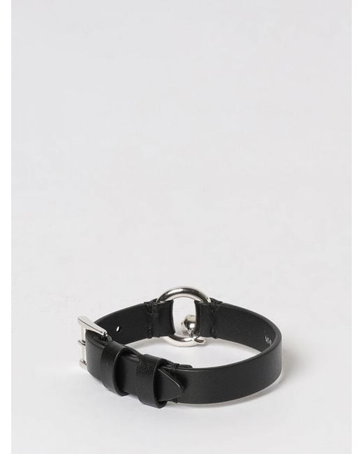 McQueen Black Leather Bracelet for men