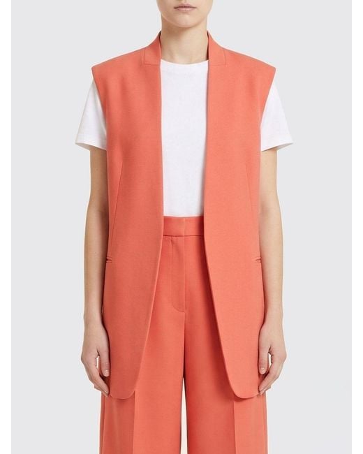 Agnona Orange Wool And Silk Vest