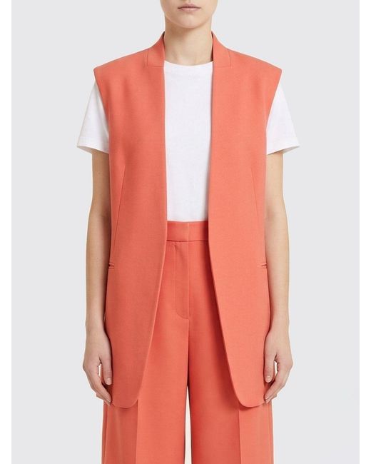 Agnona Orange Wool And Silk Vest