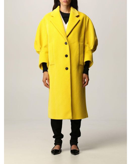 Prada Yellow Corduroy Coat