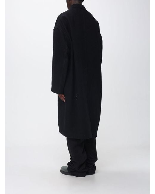 Rick Owens Black Single-Breasted Long Coat for men