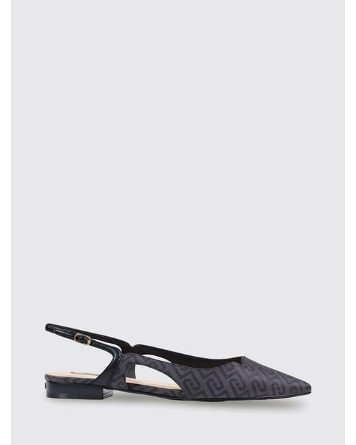 Liu Jo White All-Over Monogram Faux Leather Ballerinas