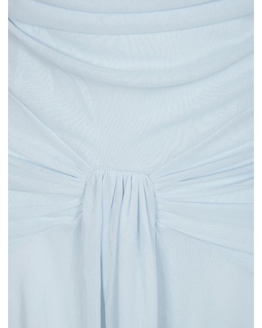ROTATE BIRGER CHRISTENSEN Blue Jersey Long Dress