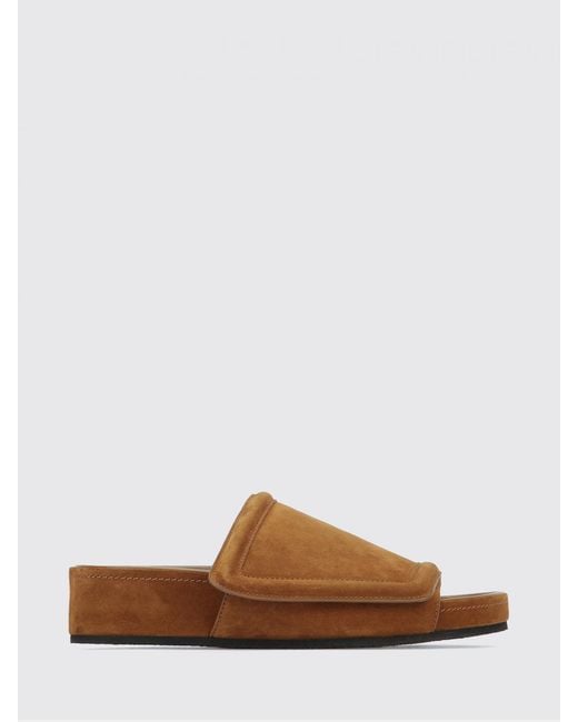 Phoebe Philo Brown Wide Suede Calfskin Low-Heeled Mules
