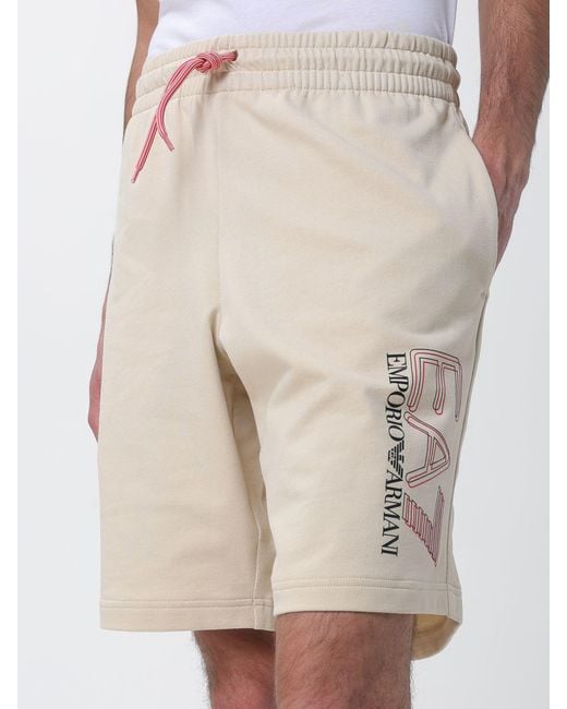 EA7 Natural Cotton Jogging Shorts for men