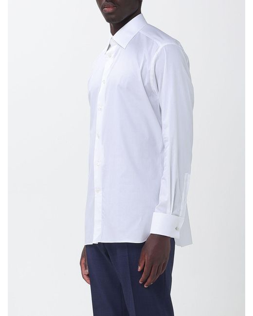 Zegna White Stretch Poplin Classic Shirt for men