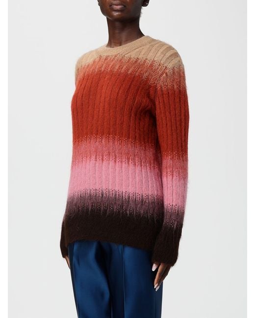Fendi Red Striped Mohair Sweater